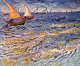 Saintes Canvas Paintings - Seascape at Saintes-Maries